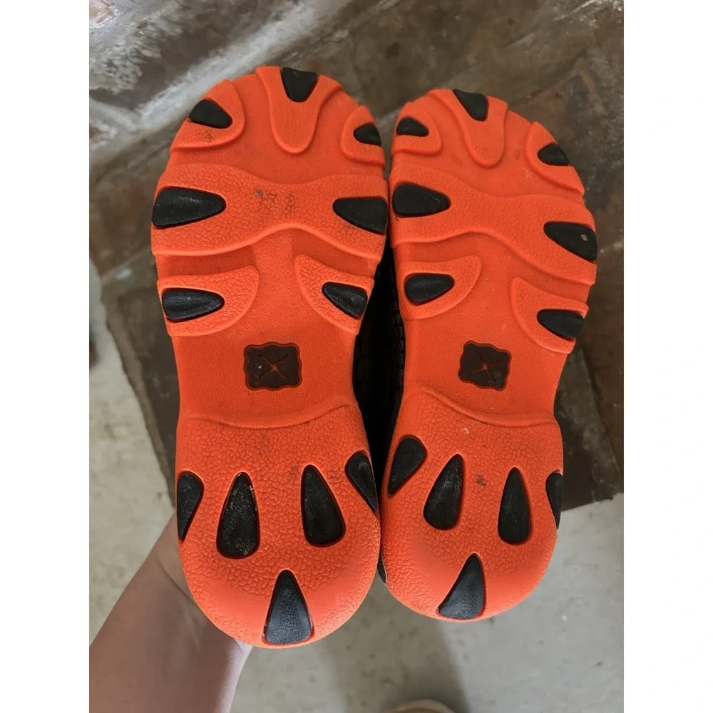 Boys Black And Orange Twisted X Driving Moccasin Size 13.5‎